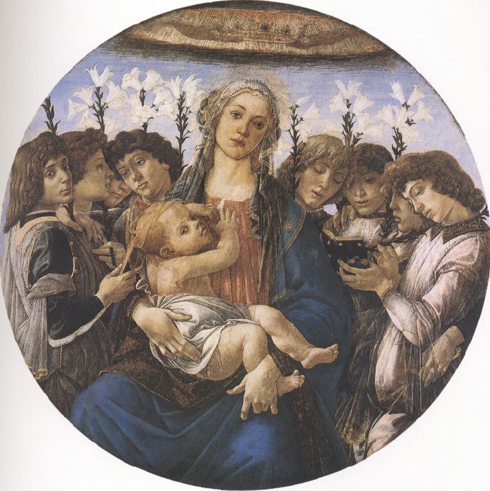 Sandro Botticelli Madonna and Child with eight Angels or Raczinskj Tondo (mk36) Sweden oil painting art